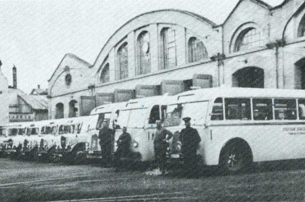 Der Omnibusbestand im Betriebshof Süd - 1939