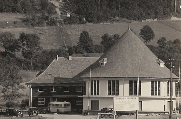 Die Talstation der Schauinslandbahn in den 30er Jahren.